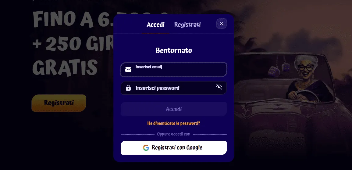 SpinGranny Casino Accedi